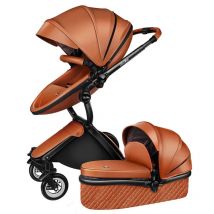 Baby kinderwagen 2 in 1, Luxus PU leder Neugeborenes Wagen, Hohe Qualität Landschaft zwei weg trolley auto, baby Kinderwagen shell pram