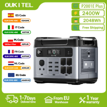 OUKITEL P2001E PLUS Centrale Elettrica Portatile 2400W Generatore Solare 2048Wh Lifepo4 Batteria di Backup Domestico di Campeggio Esterna Alimentazione Mobile