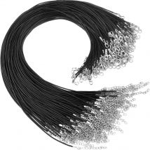 10 stücke 45cm Geflochtene Einstellbare Schwarz Leder Seil Wachs Schnur DIY Handgemachte Halskette Anhänger Lobster Schließe String Schnur Schmuck ketten