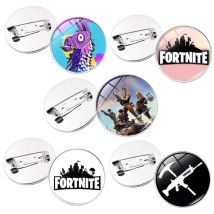 Fortnites Series Series Pin Round Hot Game Punk Brosche Abzeichen Cartoon Rucksack Dekoration Zubehör lustige Geburtstagsgeschenke
