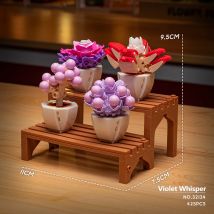 Botanisches 3D-Bauset – Konstruktionärer Sukkulentengarten mit Blume, Mini-Pflanzendekor, Stressabbau-DIY-Projekt für Erwachsene
