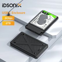 iDsonix 2,5-Zoll-HDD-Gehäuse, SATA-SSD-Festplattengehäuse, USB Typ C auf SATA3.0, 6 Gbit/s, externes Festplattengehäuse für PC, Laptop, Speicherdaten