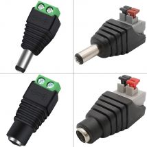 5 pz 12 V DC Connettore di Alimentazione Spina Martinetti Maschio Femmina Presa Barile 2.1mm x 5.5mm Adattatore per CCTV Telecamera LED Strip Terminale di Alimentazione