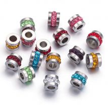 10pcs lot Hole 3mm Stainless Steel Bead Charms Zircon DIY Charm for Jewelry Making Accessories Supplies Bulk Items Wholesale