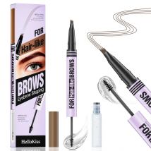 Wasserdichter Augenbrauenstift, 2-in-1 flüssiger Gelstift, langlebiges Creme-Make-up-Set, vier Krallen, doppeltes Ende, natürlicher Augenbrauen-Styler