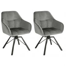 Silla giratoria con reposabrazos de comedor y respaldo para el hogar, silla cómoda tapizada para cocina, restaurante, sala de estar, Juego de 2 piezas
