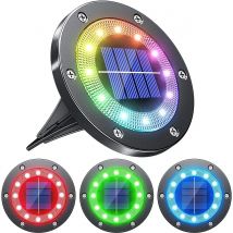 Solar-Bodenleuchten für den Außenbereich, 12 LEDs, Solarleuchten, wasserdichte Solar-Gartenleuchten für Wege, Hof, Halloween, Weihnachtsdekorationen
