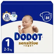 Pañales Dodot Sensitive T1(2-5KG) 84ud -T2(4-8KG) 80ud-T3(7-11KG)1PACK*56 total 112ud-T4(10-15KG)1PACK*48 total96ud-T5(12-17KG)1PACK*44 total 88ud-T6(14+KG)1PACK*41 total 82ud