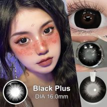 (0.00~-6.00) Magister 16mm Soczewki kontaktowe korekcyjne Big Eyes na krótkowzroczność z dioptriami, czarne soczewki, 6 miesięcy, 1 para