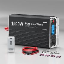 HOULI Inverter a onda sinusoidale pura continuo 1500W 2000W 2500W 3000W 12V/24V a 220V Display LCD USB remoto Spina UE Spedizione veloce UE