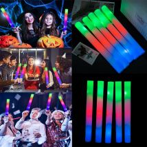 30 sztuk RGB LED Glow Foam Stick luzem kolorowe pałeczki LED świecące Cheer Tube ciemne światło urodziny materiały na wesele