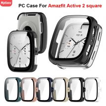 Custodia per PC per Amazfit Active 2 Square Anti-graffio Pellicola protettiva per schermo in vetro temperato per Amazfit Active2 Square