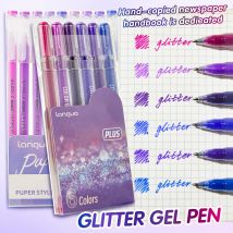 SHANDS 15 stücke Glitter Gel Stift Highlighter Malerei Hand Konto Stift Student Kreative Neutral Stift DIY Fluoreszierende Stift Set