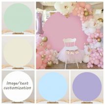 Weiße runde Kreis Hintergrund abdeckung schwarz rosa Farbe Hochzeit Baby party Geburtstags feier Dekor angepasst elastischen Foto Hintergrund