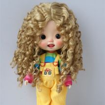 JD073 QBaby Eldorado Parting Long Curly Synthetic Mohair BJD wig  9-10" 10-11” 11-12“ Pullip Blythes 18" AG Doll Accessies