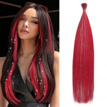 Synthetische bunte I-Tip-Haare, gemischte Lamellen, 50 Stränge, I-Tip-Haarverlängerungen, 13 Farben erhältlich für die tägliche Party von Frauen und Mädchen