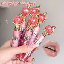 Globe Water Light Lipgloss, langanhaltend, feuchtigkeitsspendend, Spiegel, Schimmer, Gelee, Pfirsich, Aprikose, reduziert Lippenlinien, flüssiger Lippenstift, Make-up