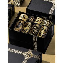 4 Stück Sommer-Eisseide, erfrischende Goldkette, Ritterflügelmuster, luxuriöser Herren-Unterwäsche-Boxer mit Geschenkbox