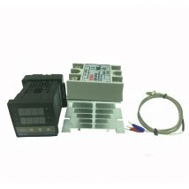 REX-C100 cyfrowy termostat regulator temperatury wyjście SSR czujnik termopary typu K 48x48 + przekaźnik stały SSR 40DA + czujnik
