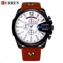 Curren 8176 Herren Quarzuhr blau braun Echt leder Kalender Mode Sport wasserdichten Stein für Männer