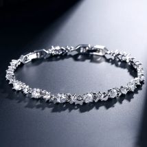 ZAKOL Exquisite Zirkon Blatt Armbänder für Frauen Silber Farbe Kristall Männer Armreifen Mode Herz Zirkon Mädchen Partei Schmuck