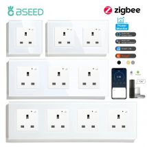 BSEED Zigbee Single UK Smart Steckdose Doppelte intelligente Wandsteckdosen Dreifache Steckdosen Tuya Smart Life Alexa Control 13A
