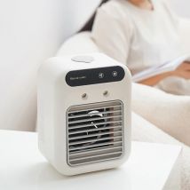 Kleiner tragbarer Klimaanlagenventilator, kleiner Luftkühler, 2 Geschwindigkeiten, 1800 mAh Mini-Luftbefeuchter für Zuhause und Büro
