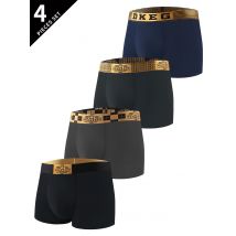 DKEG hellschwarzgoldene Herren-Unterwäsche mit eisgekühltem Gefühl, antibakterielle Schrittshorts für Jungen, Kopf 4-Kombination