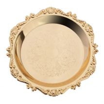 4''/6'' Gold Round Metal Fruit Dish Pastry Plate Tea Dessert Serving Tray for Hotel, Restaurant, Home Tableware