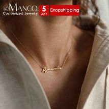 Angepasst Edelstahl Initial Name Halskette Benutzerdefinierte Personalisierte Brief Choker Halskette Anhänger Typenschild Geschenk Dropshipping