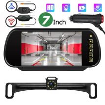 Kabellose Auto-Rückfahr kamera mit Spiegel monitor für Fahrzeug parks piegel kamera HD-Rückfahr kamera mit 7-Zoll-Bildschirm