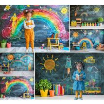 Mehofond Fotografie Hintergrund Zurück zur Schule Tafel Klassenzimmer Kinder Geburtstag Party Porträt Dekor Hintergrund Foto Studio