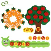 1-10 Montessori Pädagogisches Spielzeug kinder Puzzle Handgemachte DIY Spielzeug Kindergarten Karotte Apfelbaum Spiel Digitale Lehre GYH