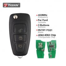 YIQIXIN 433 Mhz Chiave A Distanza Dell'automobile Per Ford Focus Transit C-Max S-Max MK3 Mondeo Kuga Fiesta 2011 2012 2015 4D60 4D63 Chip 40 80 Bits