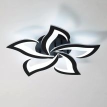 Lampade da soffitto moderne a LED nere 60W 6750Lm, bianco freddo 6500K, lampada da soffitto design a forma di fiore per soggiorno camera da letto