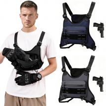Sport-Brusttasche mit Pistolenholster, leichte vordere Brusttasche, Pistolen-Aufbewahrungstasche, Laufweste, Tasche, Outdoor-EDC-Werkzeugtasche