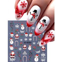 5D Embossed Christmas Nail Stickers Santa Claus Snowflakes Bow Ball Nails Decals Slider for Christmas DIY Manicure Decoration