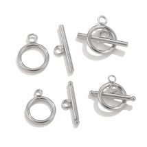 10 set/lotto In Acciaio Inox OT Chiusura Toggle Catenacci per Gioielli FAI DA TE Connettori Bracciali Ganci Creazione di Gioielli Risultati Accessori