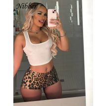 Nibber Leopard Print Mini Hot Shorts Women Sequins Patchwork Wild Skinny Stretch Streetwear Autumn Midnight Sexy Trend Buttoms