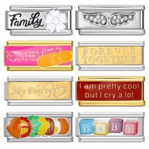 Classic Design Forever Angel Wings Hamburger Heart Charm Italian Female Male Jewelry Link DIY Bracelets Making Beads Accessories