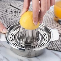 Spremiagrumi Manuale in Acciaio Inox per Limoni e Arance con Ciotola e Filtro per Estrazione di Succo Fresco