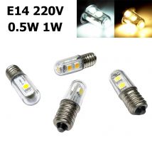 T15 E14 Żarówka LED do zamrażarki 0,5W 1W Lampka kontrolna lodówki AC 220V Ciepła/zimna biała mini żarówka do domowej kuchenki mikrofalowej
