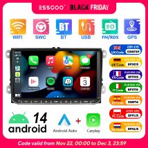ESSGOO 9" Android 14 4G+64G Wireless Carplay Autoradio GPS NAVI WIFI RDS FM BT per VW Golf 5 6 Passat B6 B7 Polo 6R Touran Tiguan Caddy EOS Jetta T5 Seat Skoda