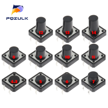 10 PZ Tattile Tatto Mini Interruttore A Pulsante Micro interruttore 12x12 12*12*4.3mm 5mm 6 7 8 9 10 11 12 mm 4Pin interruttore di tatto