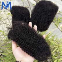 Afro Kinkys Echthaar zum Flechten, 30 g/Packung, natürliches Schwarz, 100 % verworrene lockige brasilianische Remy-Echthaar-Massenverlängerungen