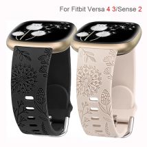 Sport-Silikonarmband mit Blumenmuster für Fitbit Versa 4 3, Damen und Herren, weiches Uhrenarmband mit Schlaufe für Fitbit Sense 2-Armband