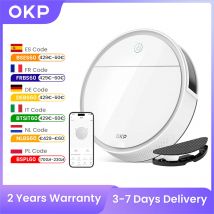 Robot aspirador OKP K5, WiFi/aplicación, programable, sistema de filtración eficiente, recarga automática, perfecto para suelos duros, Animal Ha