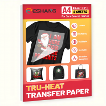 Transferpapier im A4-Format, 5 Blatt, zum Aufbügeln für dunkle Stoffe, waschbares, langlebiges Transferpapier, kompatibler Tintenstrahldruck