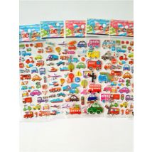 6pcs Cartoon Fireman Car Stickers for Kids Education Decor Diary Notebook Label Toy Yellow Construction Vehicle Truck Sticker