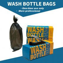 KVM 200 Stück Tattoo-Waschflaschenbeutel, Tattoo-Flaschenabdeckungen, Plastiktüten, schwarze Quetschflaschenbeutel für Waschflaschen, Tattoo-Versorgung